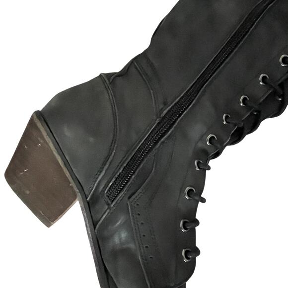 Free People X Jeffrey Campbell Joe Lace Up Leather Boots Size 6 - Picture 5 of 13